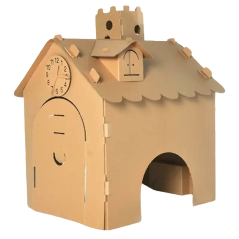 Kids Corrugated Cardboard Box House Paintable 110x92x74 cm