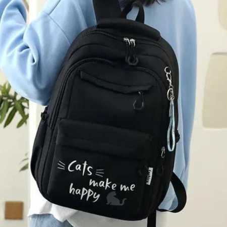black-chilkdrens-backpack-schoolbag-on-back