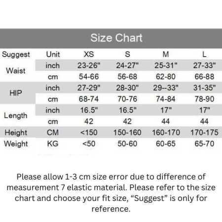 Impact-protection-shorts-size-chart-for-smaller-sizes