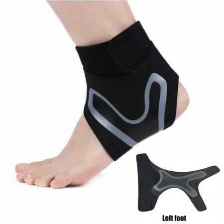 Ankle Brace Left Foot Support Black Large Size